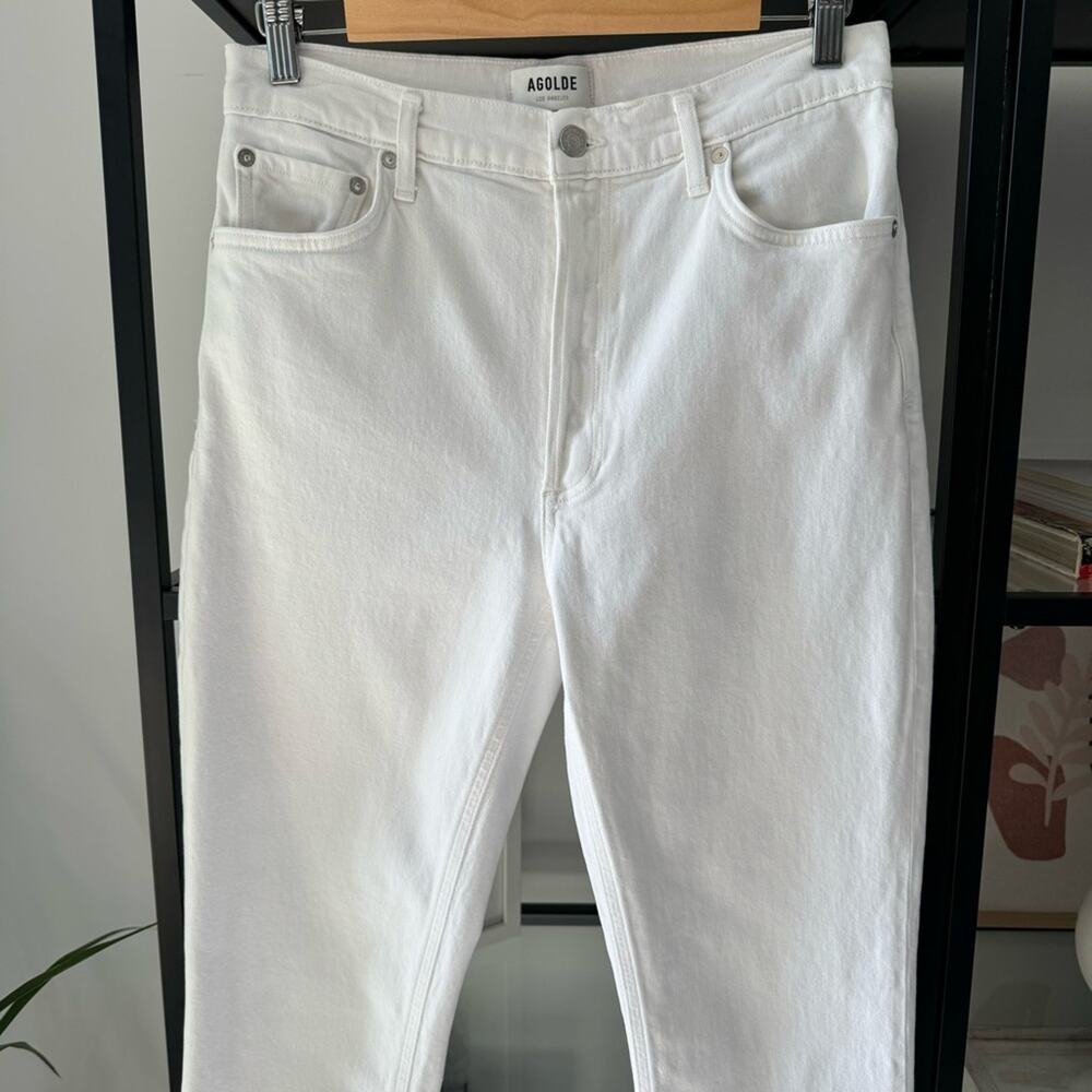 Agolde Nico White Ultra High Rise Slim Fit Button Fly Jeans Women’s Size 29 - Picture 4 of 13